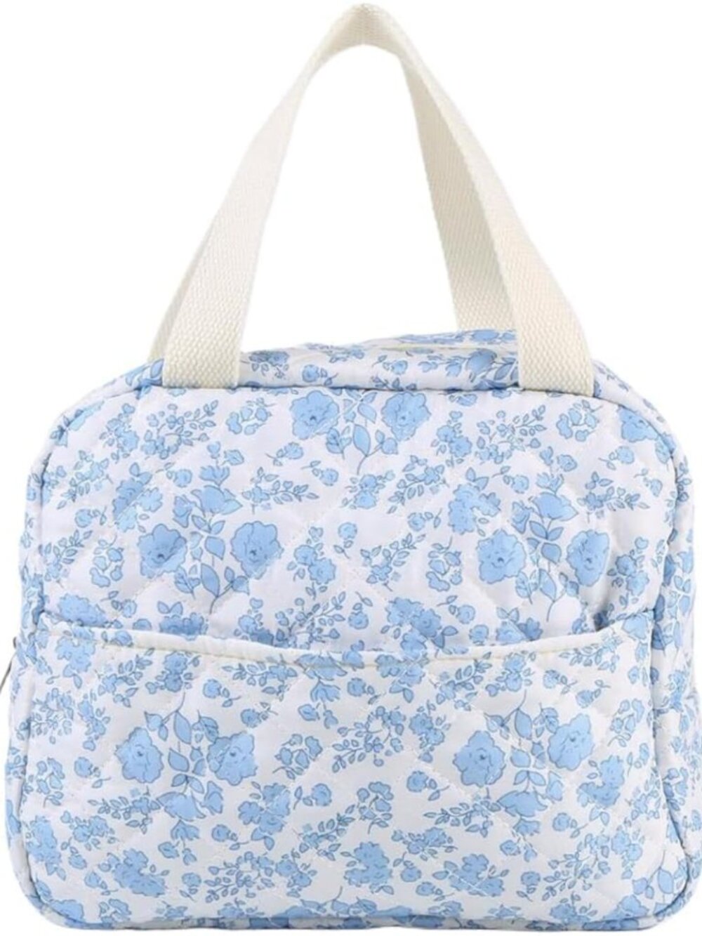 Quilted Floral Insulated Lunch Bag Reusable Thermal Cooler Tote